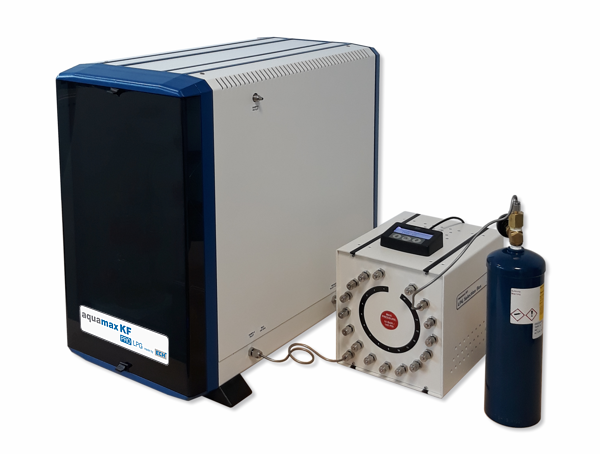 Aquamax KF PRO LPG with connected LPG Selection Box and gas sample cylinder