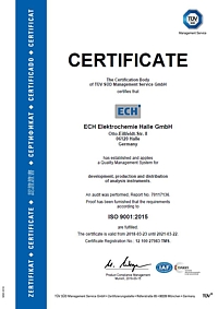 certificate ISO 9001:2015